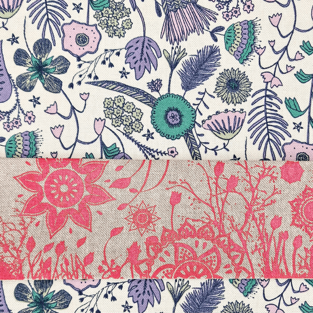 kit tout-en-un débutant tote bag motif floral lilas 