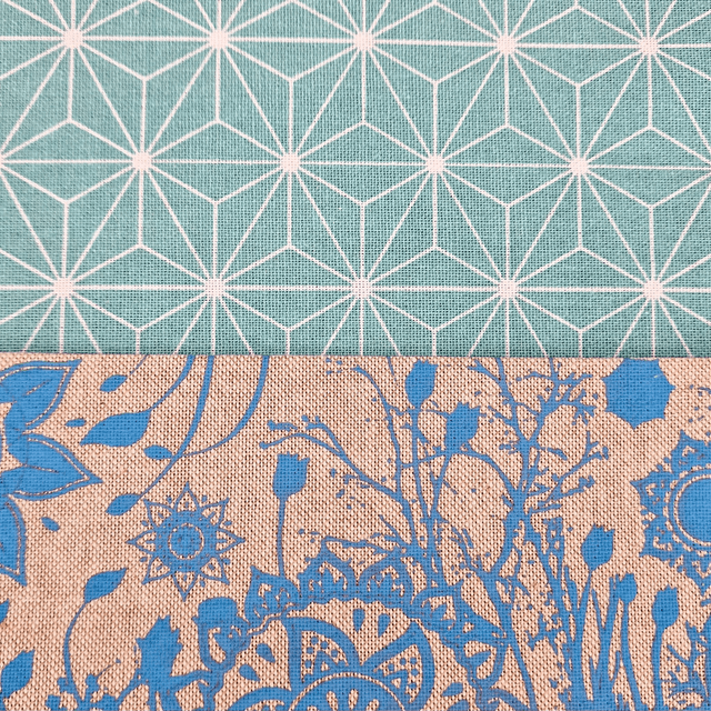 kit tout-en-un débutant tote bag motif géométrique bleu ciel