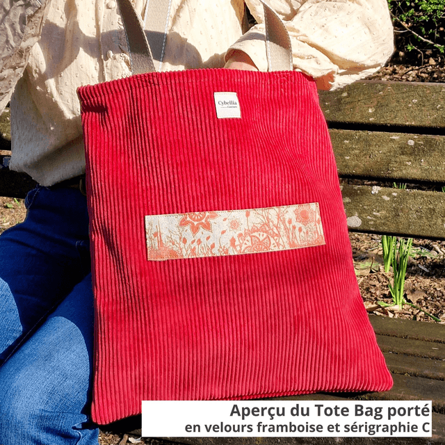 kit tout-en-un personnalisable tote bag velours rouge brique