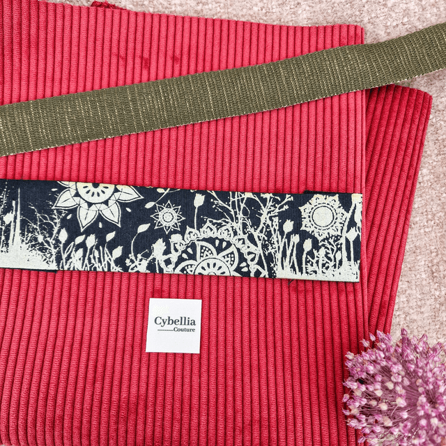 kit tout-en-un personnalisable tote bag velours framboise