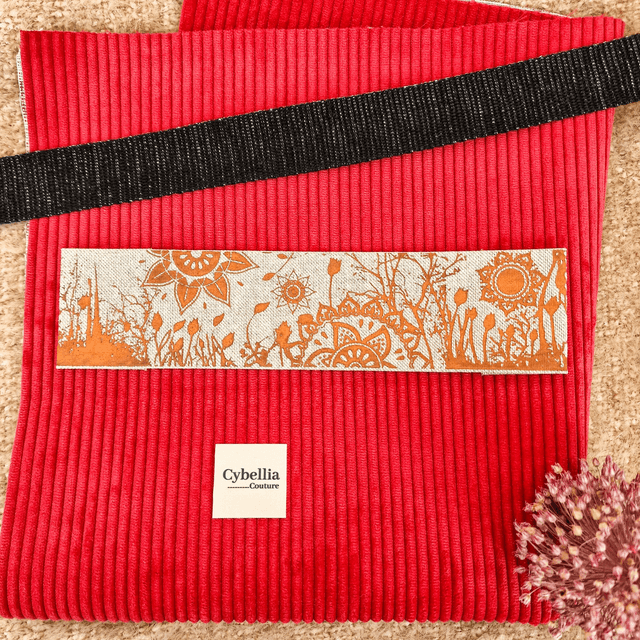 kit tout-en-un personnalisable tote bag velours rouge brique